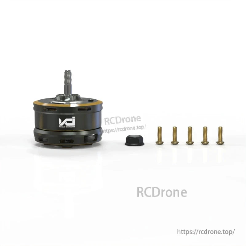 Included hardware set: 3512 motor, lock nut, and five mounting screws laid out on white background
