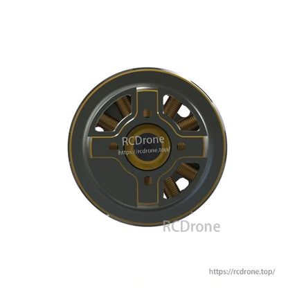 Bottom view showing mounting base pattern and exposed copper windings on the 3512 motor