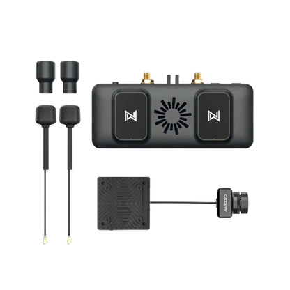 Walksnail Avatar FPV VRX receiver kit with dual antennas, receiver unit, and Avatar camera module