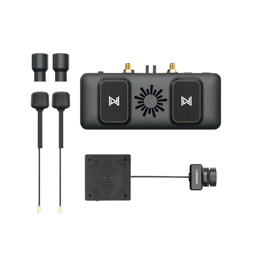 Walksnail Avatar FPV VRX receiver kit with dual antennas, receiver unit, and Avatar camera module