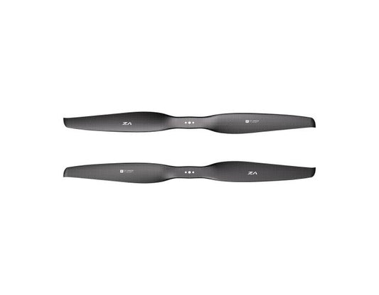 T-Motor VZ16x6.5 16in Propeller, Pair of T-Motor VZ16x6.5 16-inch propeller blades with carbon-fiber weave finish and hub markings