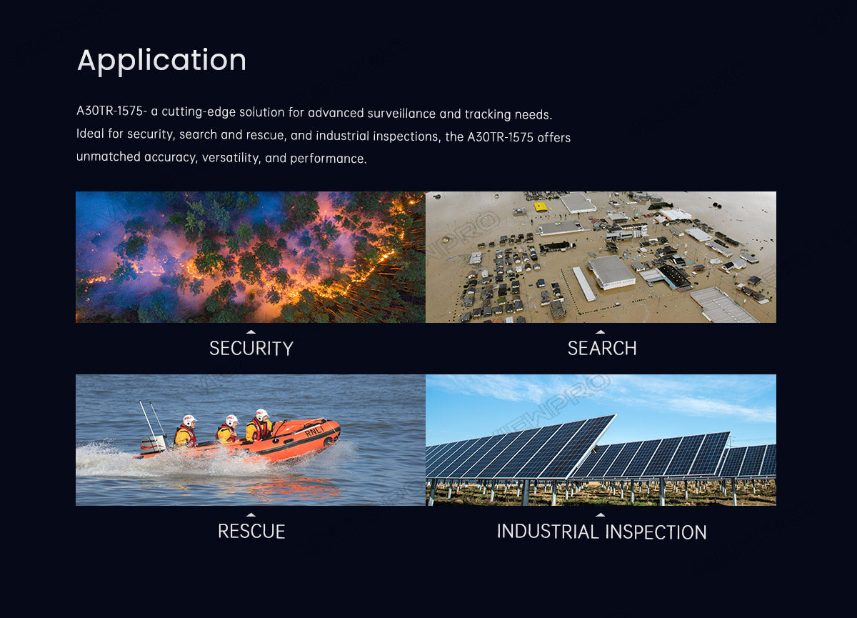 ViewPro A30TR-1575 Triple Sensors Gimbal, A cutting-edge triple sensor gimbal for advanced surveillance, tracking, and inspections, offering unmatched accuracy, versatility, and performance.