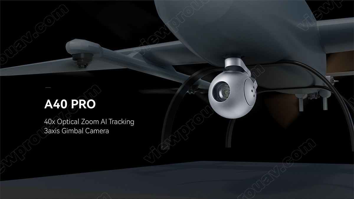 ViewPro A40 Camera, The ViewPro A40 Pro camera features a 40x optical zoom and AI-tracking 3-axis gimbal for stable shots on UAV drones.