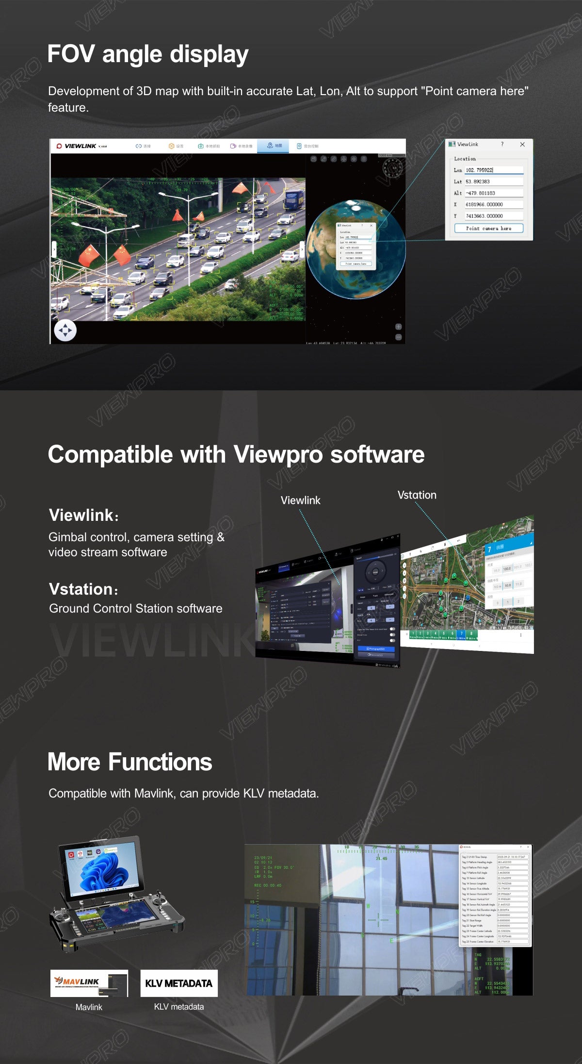 The ViewPro AT9-50 Dual Thermal Drone Gimbal features advanced mapping and control capabilities, including VIEWLINK technology and Mavlink protocol support.