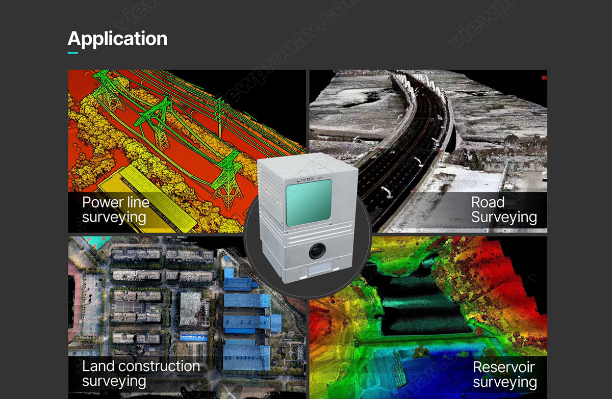 ViewPro GS-100C UAV Scanner, UAV scanner for power line, road, surveying, land construction, and reservoir surveying applications.