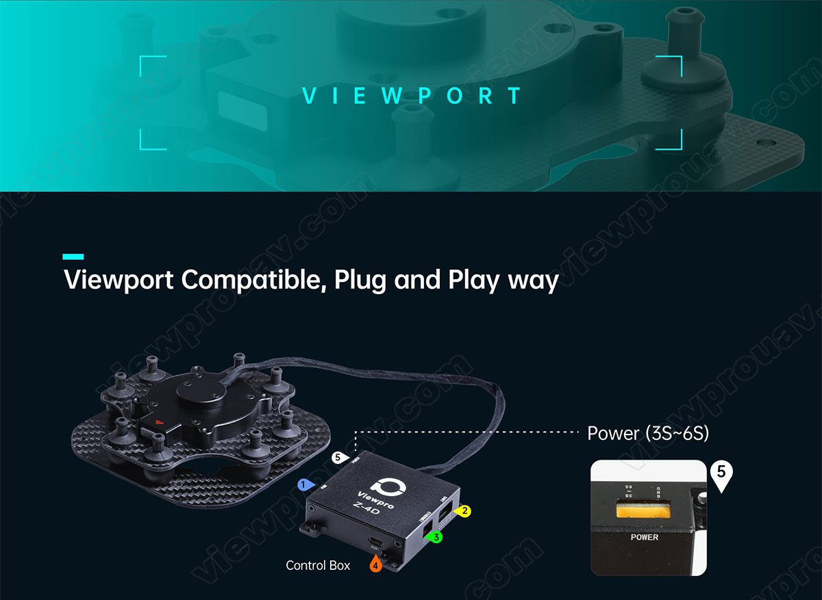 ViewPro H30T Gimbal Camera, Handheld gimbal camera for aerial photography, surveillance, and live streaming, offering stabilized footage and clear images.