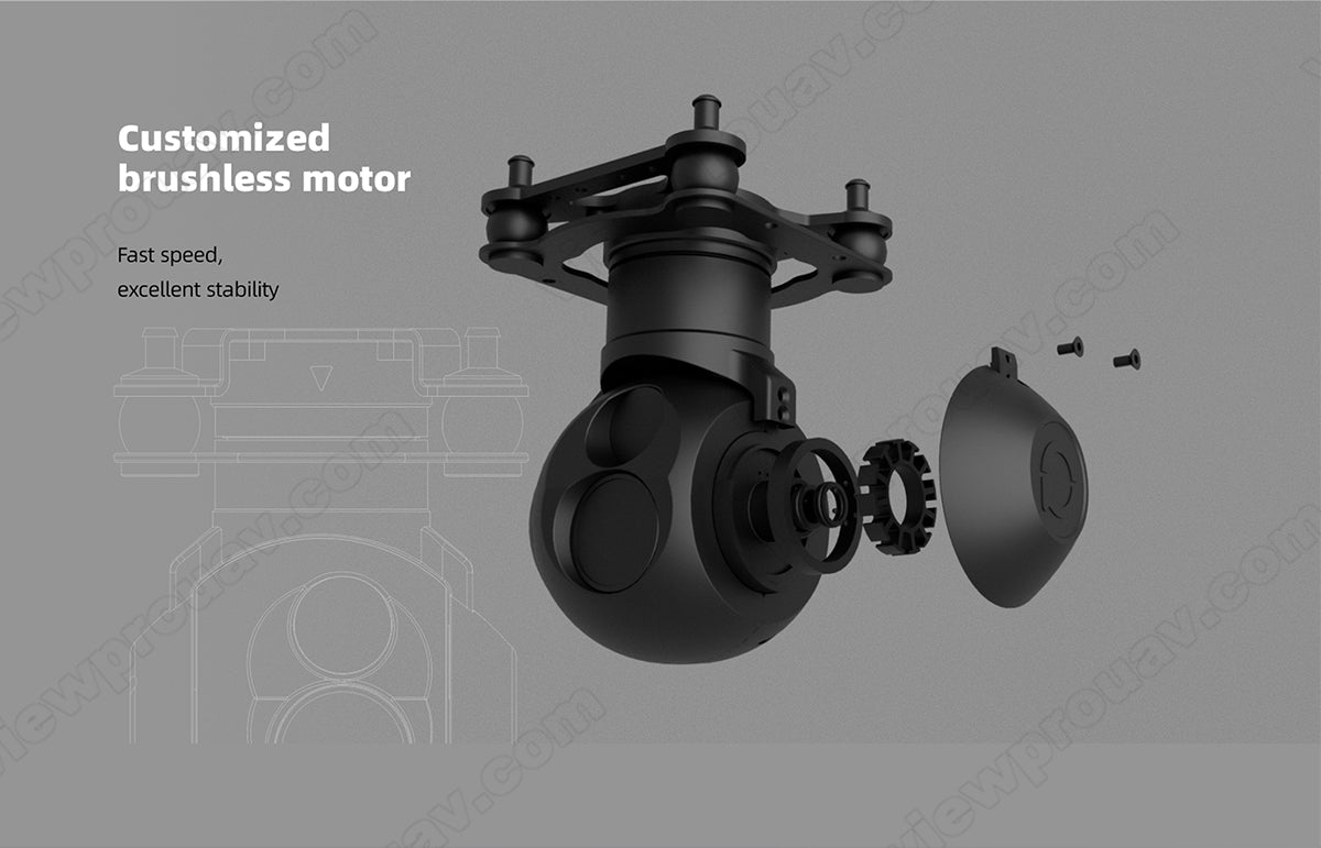 ViewPro Hawkeye U818 Drone Gimbal, Customized brushless motor provides fast speed and excellent stability for smooth footage.