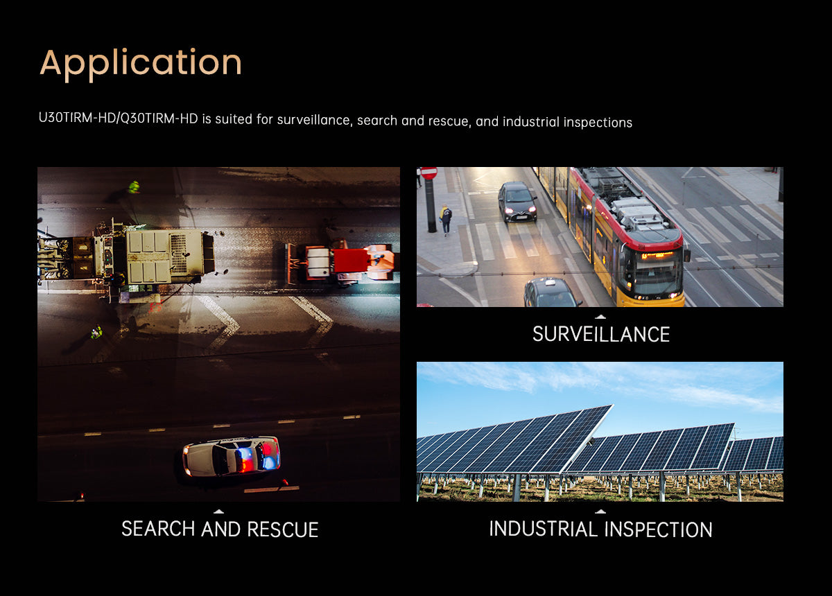 The ViewPro U30TIRM-HD triple sensors gimbal is suitable for surveillance, search and rescue, and industrial inspections.