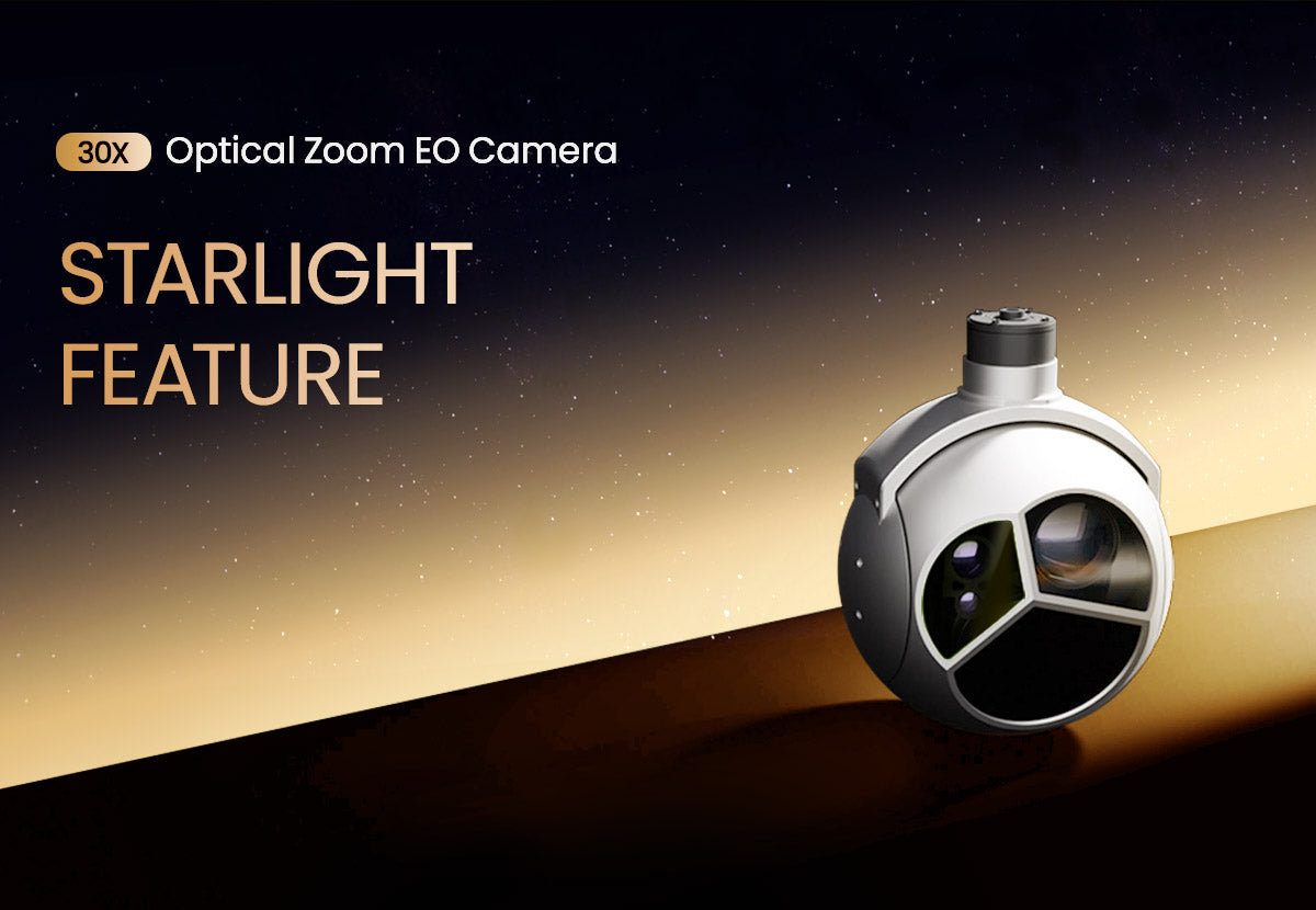 ViewPro U30TIRM-HD Triple Sensors Gimbal, This gimbal has an EO camera with thirty times optical zoom and Starlight feature for enhanced low-light performance.