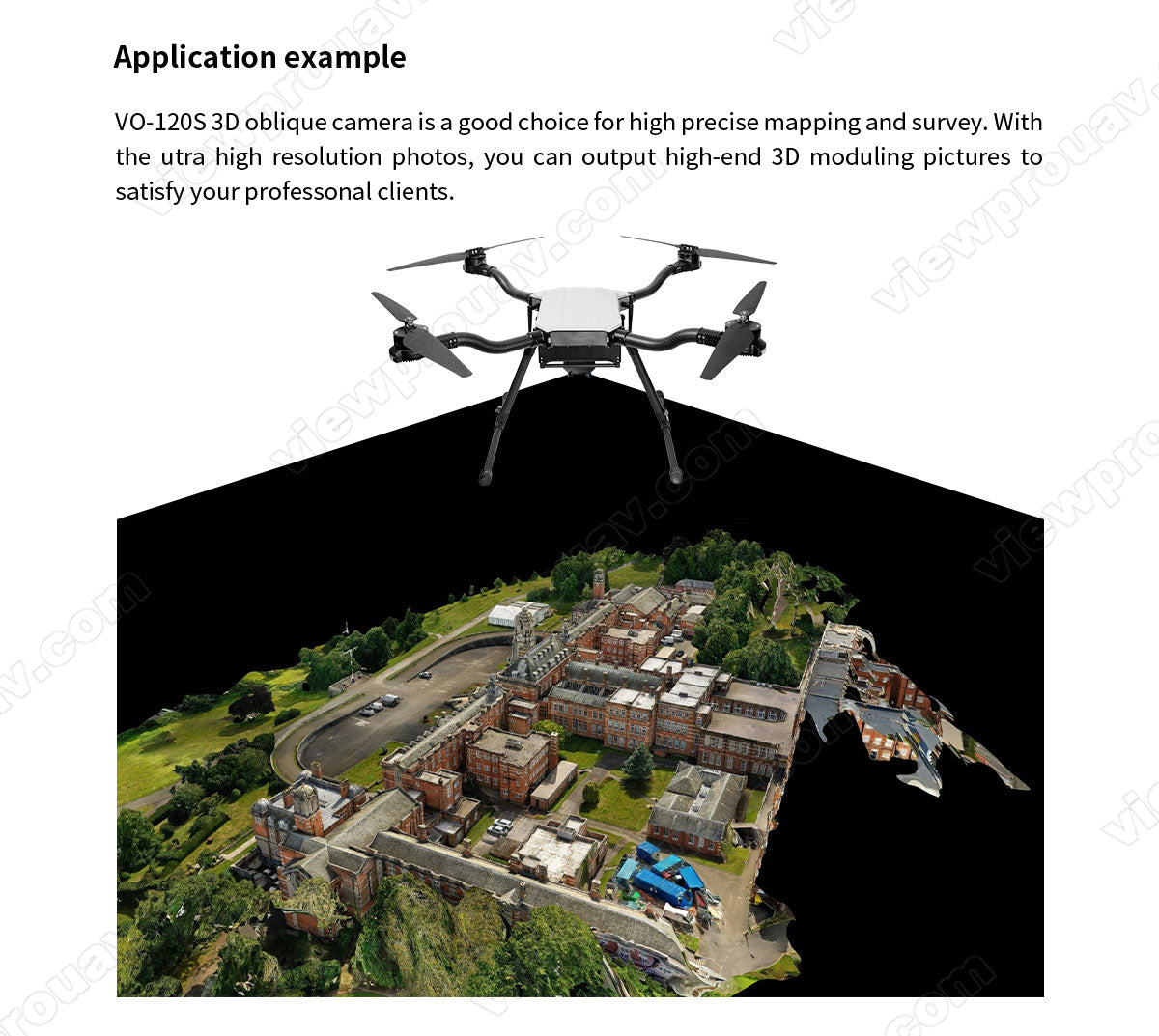 ViewPro VO-120S 3D Oblique Camera, The VO-120S 3D Oblique Camera is suitable for high-precision mapping and surveying.