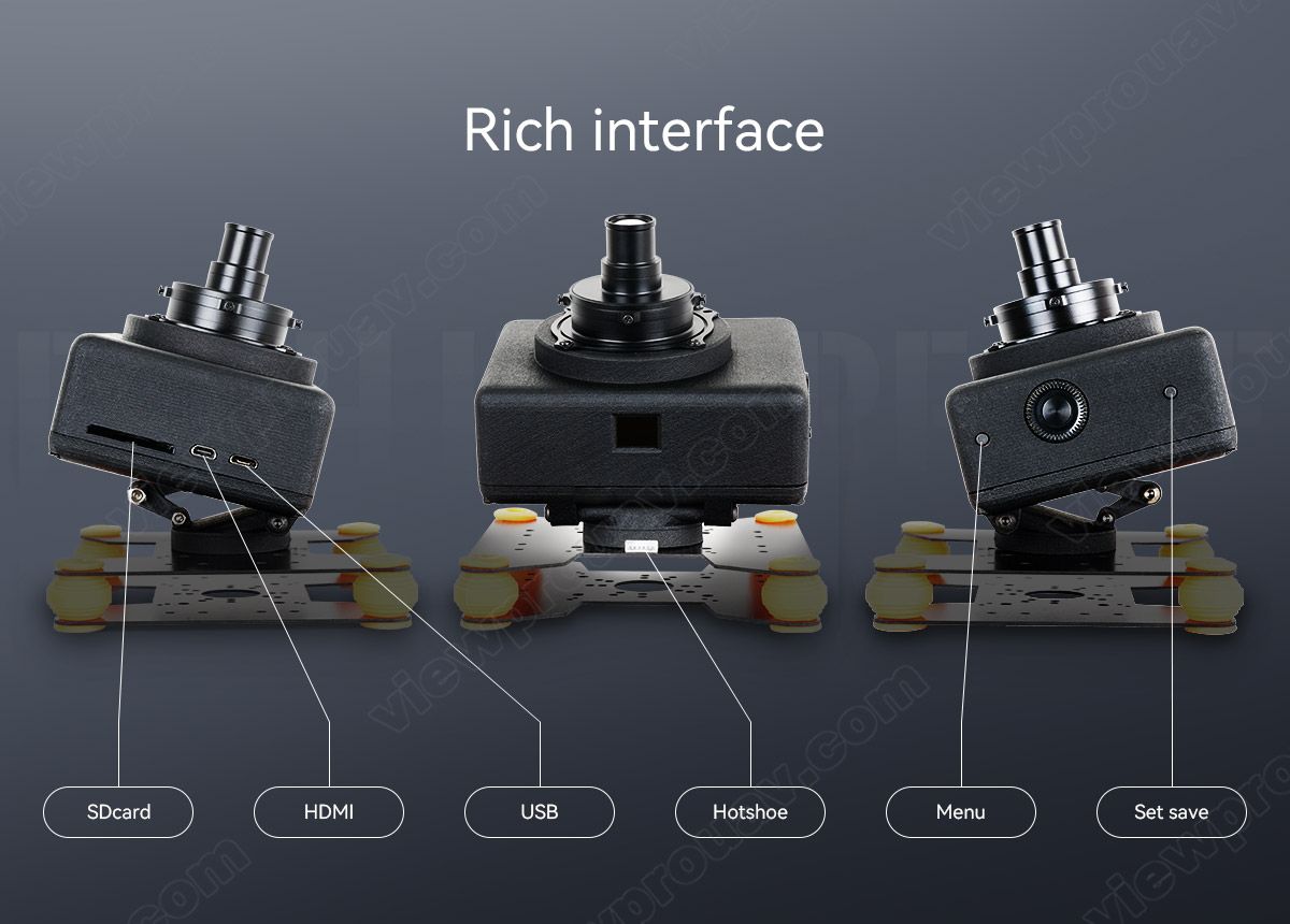 ViewPro VOM-42 Mapping Camera, ViewPro VOM-42 camera for UAV drones, offering large area aerial survey capabilities and features like SD card, HDMI, USB, and hotshoe.