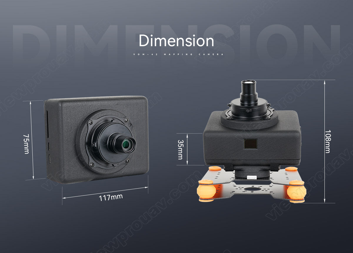 ViewPro VOM-42 Mapping Camera, Aerial survey data captured using ViewPro VOM-42 camera with 42MP resolution for large area mapping on UAV drones.