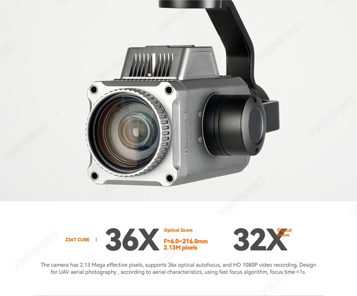 ViewPro Z36T Gimbal, The camera has 2.13M pixels, supports 36x optical autofocus and HD 1080P video recording for UAV aerial photography.