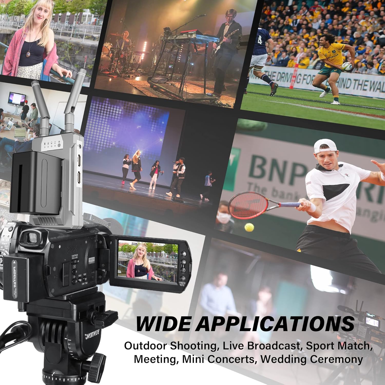 Vrriis 900S, Vriis 900S wireless video transmission system for outdoor applications like shooting, live broadcast, sports, and events.