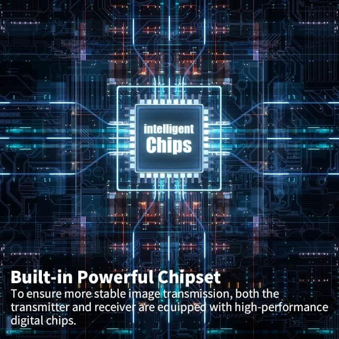 Vrriis 900S, Intelligent chips ensure stable image transmission with high-performance digital chips for efficient video transmission.