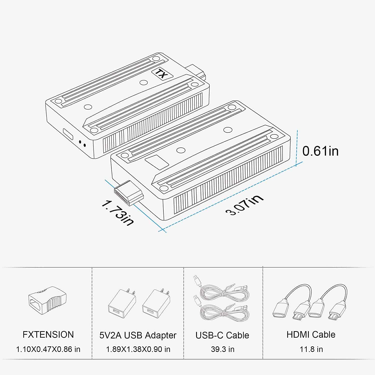 Vrriis WL090, Wireless HDMI transmitter and receiver kit for 1080P@60Hz video signals.