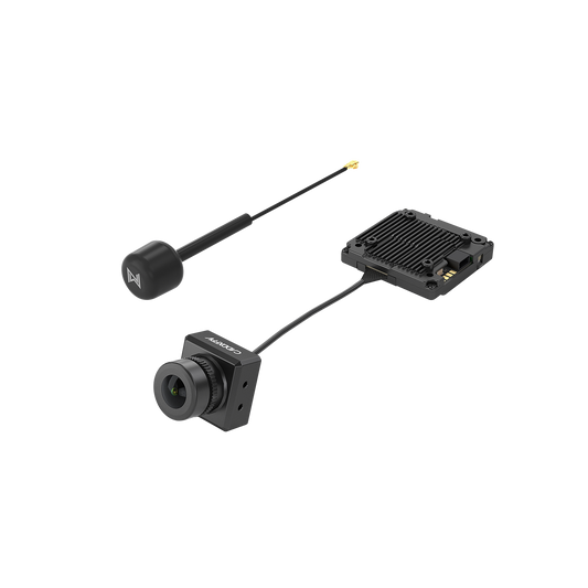 Walksnail Avatar HD Kit V2 (8G) FPV kit with camera, VTX module and antenna on black background