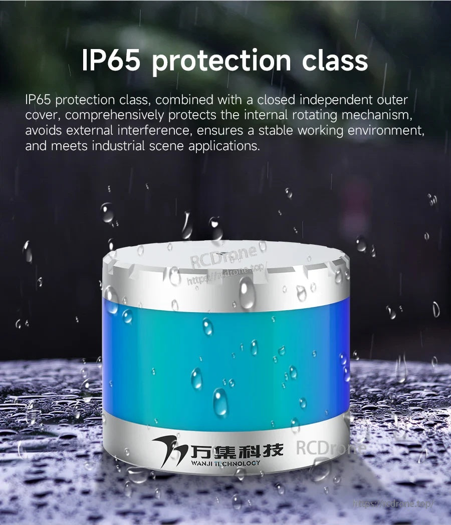 IP65 protection class splash image of WLR-720 with sealed housing designed to reduce dust and water interference