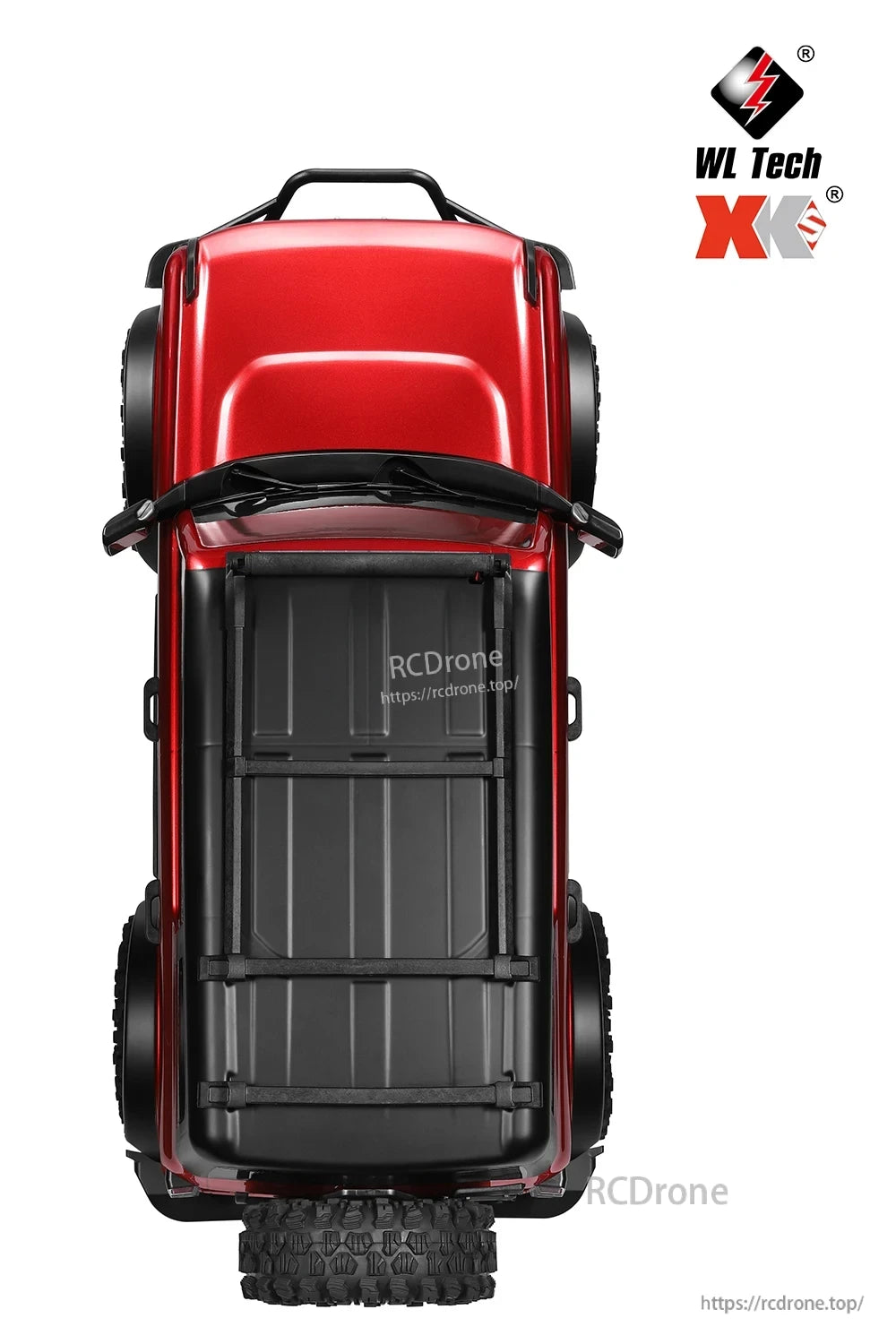 WLtoys 104020 Rc Car, A 7.4V 3000mAh lithium battery provides 45 minutes use and charges in 5 hours via USB.