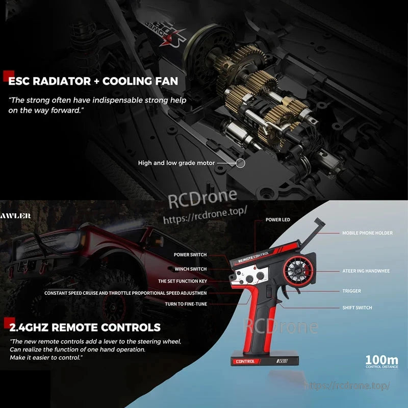 WLtoys 104020 Rc Car, RC car with 1/10 scale, 4x4 off-road crawler features, 2.4GHz 4WD, 7.4V battery and 45-minute runtime.