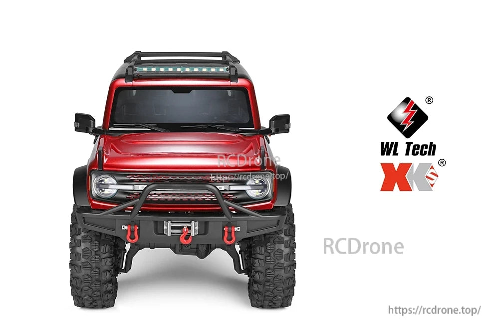 WLtoys 104020 Rc Car, Radio system for 4-channel control with proportional throttle adjustment and trims, featuring image-supported interface.