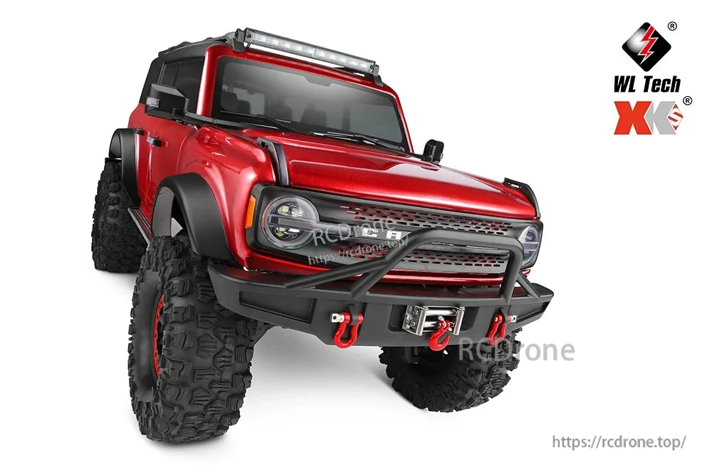 WLtoys 104020 Rc Car, LED searchlight/light bar and body lights for night driving.