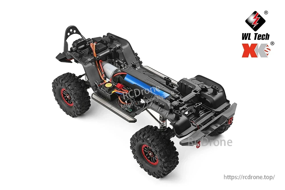 WLtoys 104026 1/10 Rc Car, The model delivers about 45 minutes of working time with a 7.4V 3000mAh lithium battery.