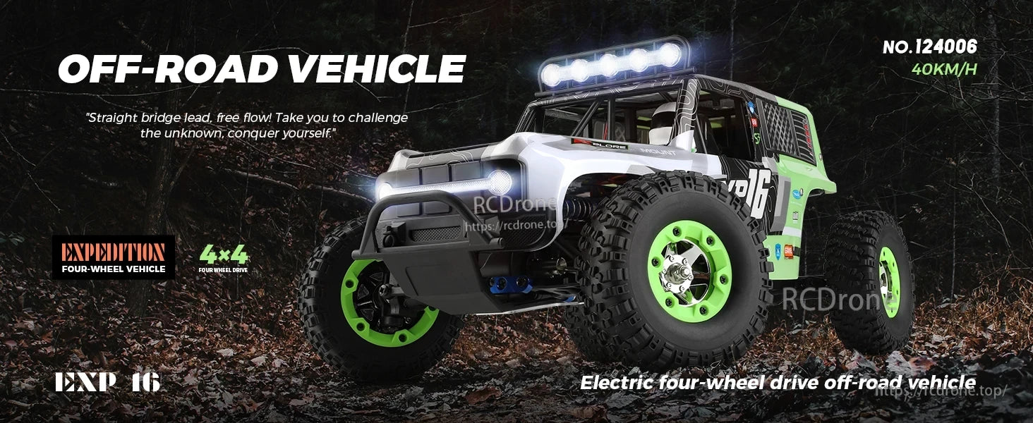 WLtoys 124006 1/12 Rc Car, Electric 4x4 off-road vehicle, 40km/h speed, model No.124006. Designed for adventure, straight axle drive, free-flow performance to conquer terrain and challenge limits.