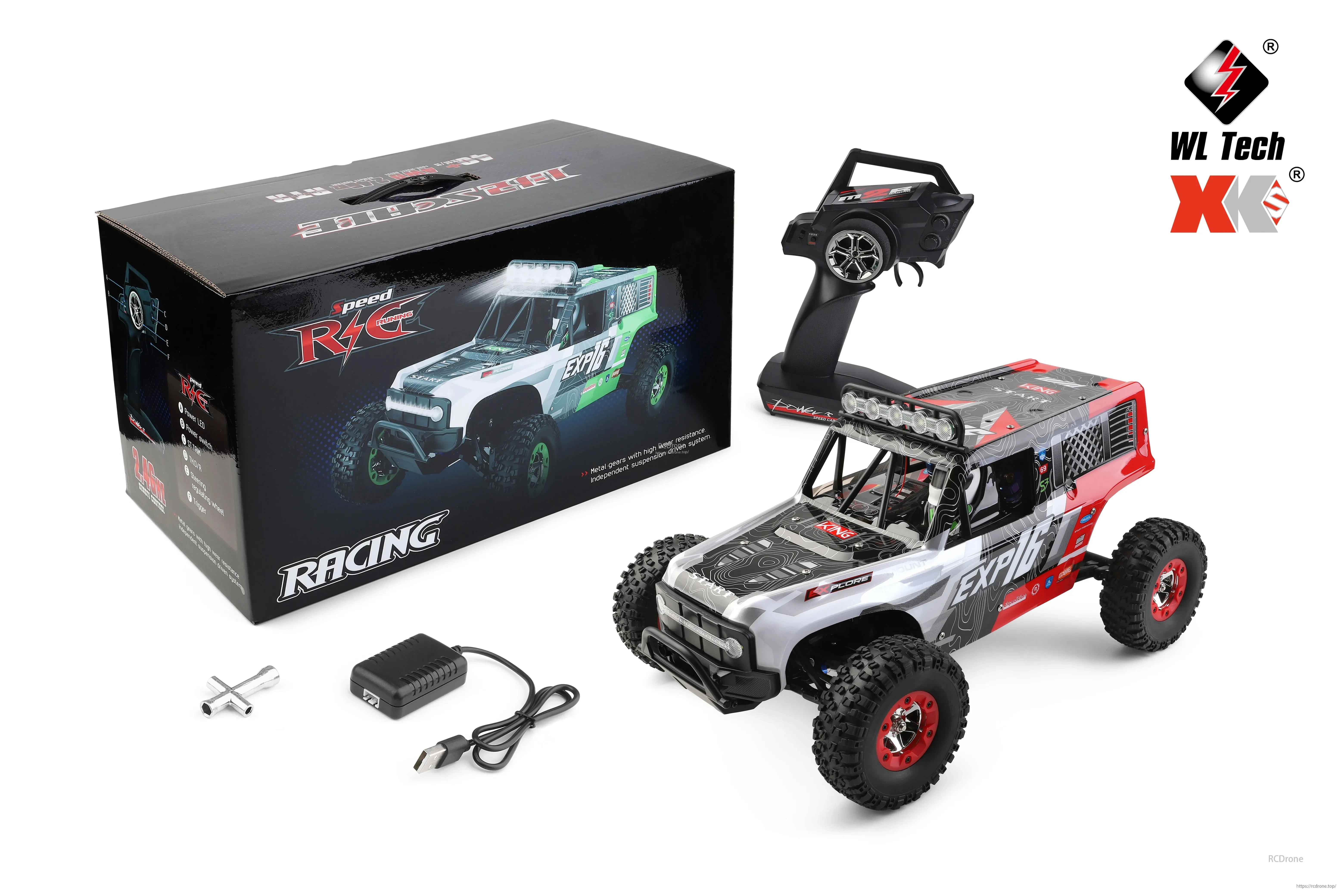 WLtoys 124006 1/12 Rc Car, WL Tech XK 1/12 scale RC car with remote, charger, tools. Features EXP16 design, rugged tires, detailed body. Durable, high-performance off-road model for racing enthusiasts.