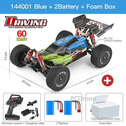 WLtoys 144016 Rc Bil 1/14 Offroad 4WD Driftingbil, 35KM/H Borstad Racing Buggy, 2.4G Fjärrkontroll, 7.4V 1500mAh, Klar att köra