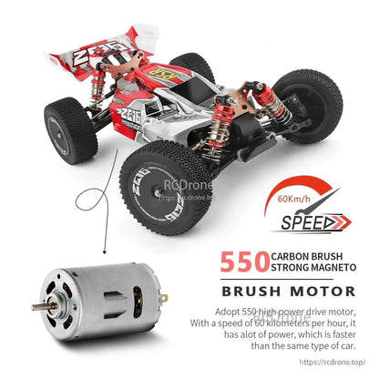 WLtoys 144016 Rc Bil 1/14 Offroad 4WD Driftingbil, 35KM/H Borstad Racing Buggy, 2.4G Fjärrkontroll, 7.4V 1500mAh, Klar att köra
