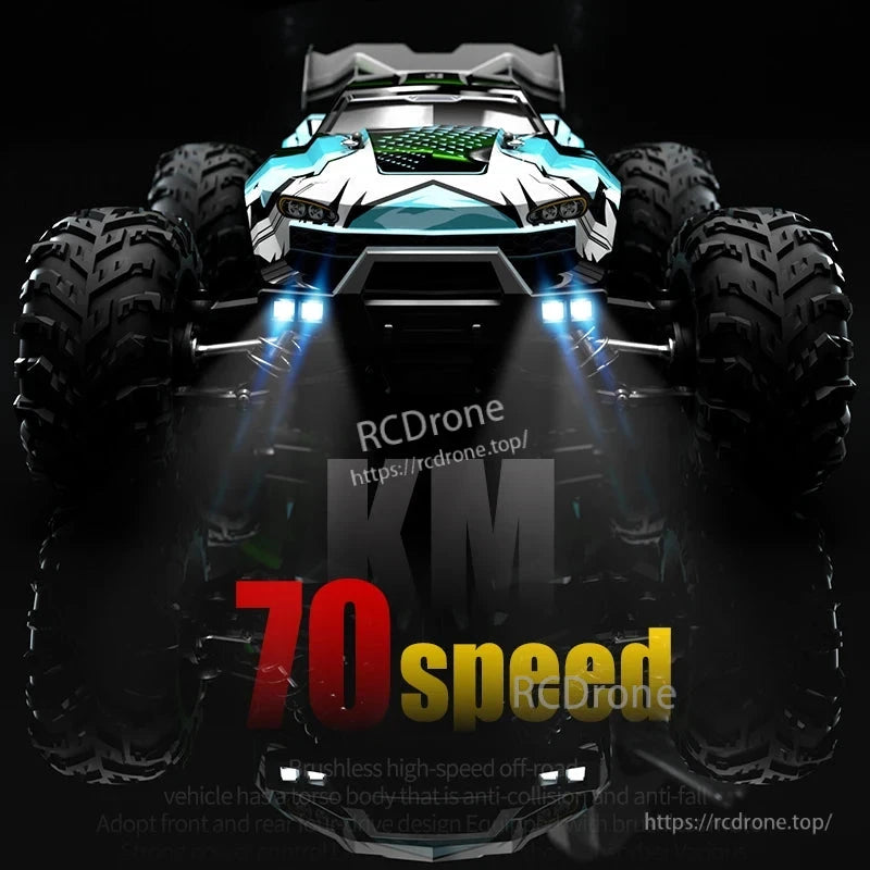 WLtoys 16101 Pro 1:16 RC Car, The WLtoys 16101 Pro is a high-speed off-road monster truck with LED headlights and brushless motor.