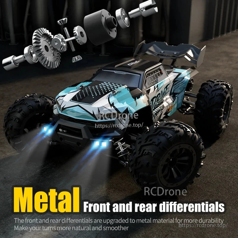 WLtoys 16101 Pro 1:16 RC Car, Metal front and rear differentials increase durability and enable smoother, more natural turns, enhancing off-road performance.