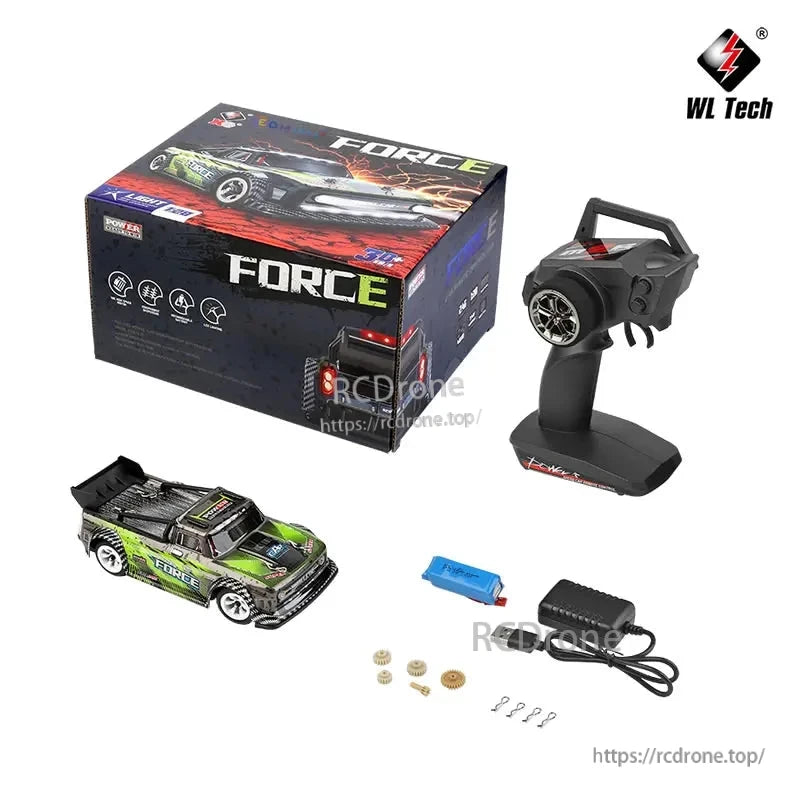 WLtoys 284131 1:28 Scale 4WD RC Racing Car, 30km/h, 2.4GHz, LED Lights, Metal Chassis, RTR Off-Road Short Truck