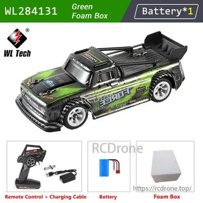 WLtoys 284131 1:28 Scale 4WD RC Racing Car, WLtoys 284131 1:28 scale RC truck with 4WD, 2.4GHz control, LED lights, metal chassis, ready-to-run with battery included.