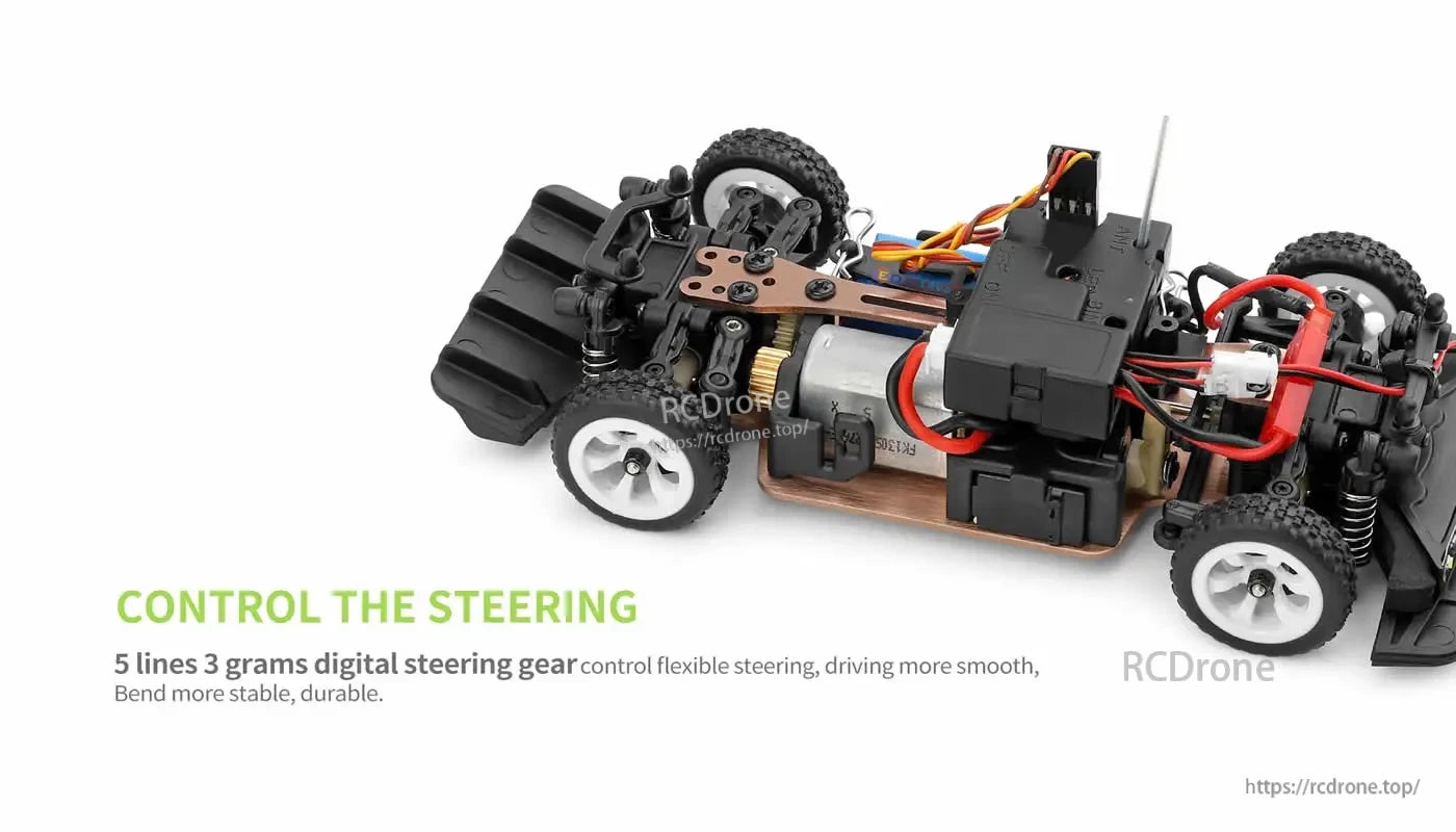 WLtoys 284131 1:28 Scale 4WD RC Racing Car, Digital steering gear for smooth RC control
