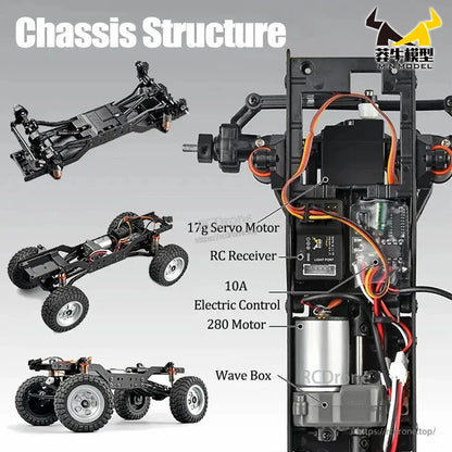WLtoys MN168 1/12 4WD RC Car, WLtoys MN168 RC Car Crawler features a 7.4V battery with up to 50 minutes of runtime.