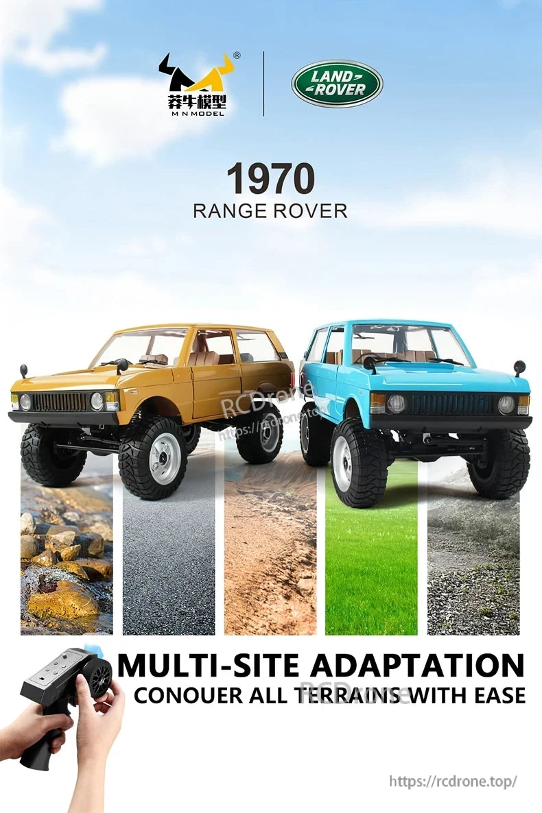 WLtoys MN168 1/12 4WD RC Car, 1970 Range Rover RC car with 4WD and multi-terrain adaptation, offering realistic remote control performance on various surfaces.