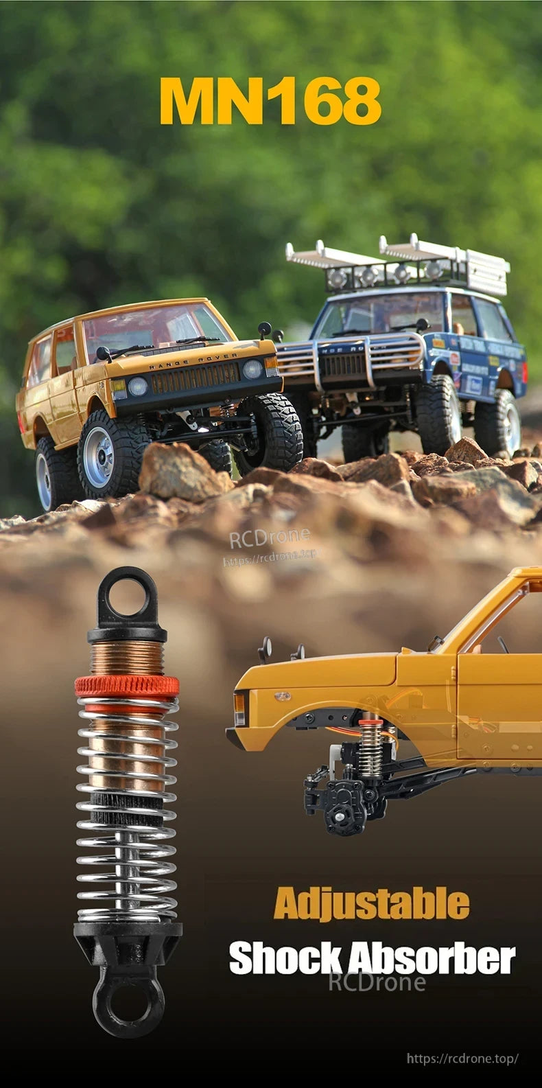 WLtoys MN168 1/12 4WD RC Car, The WLtoys MN168 is a 1:12 4WD RC car built for off-road climbing and trail driving.
