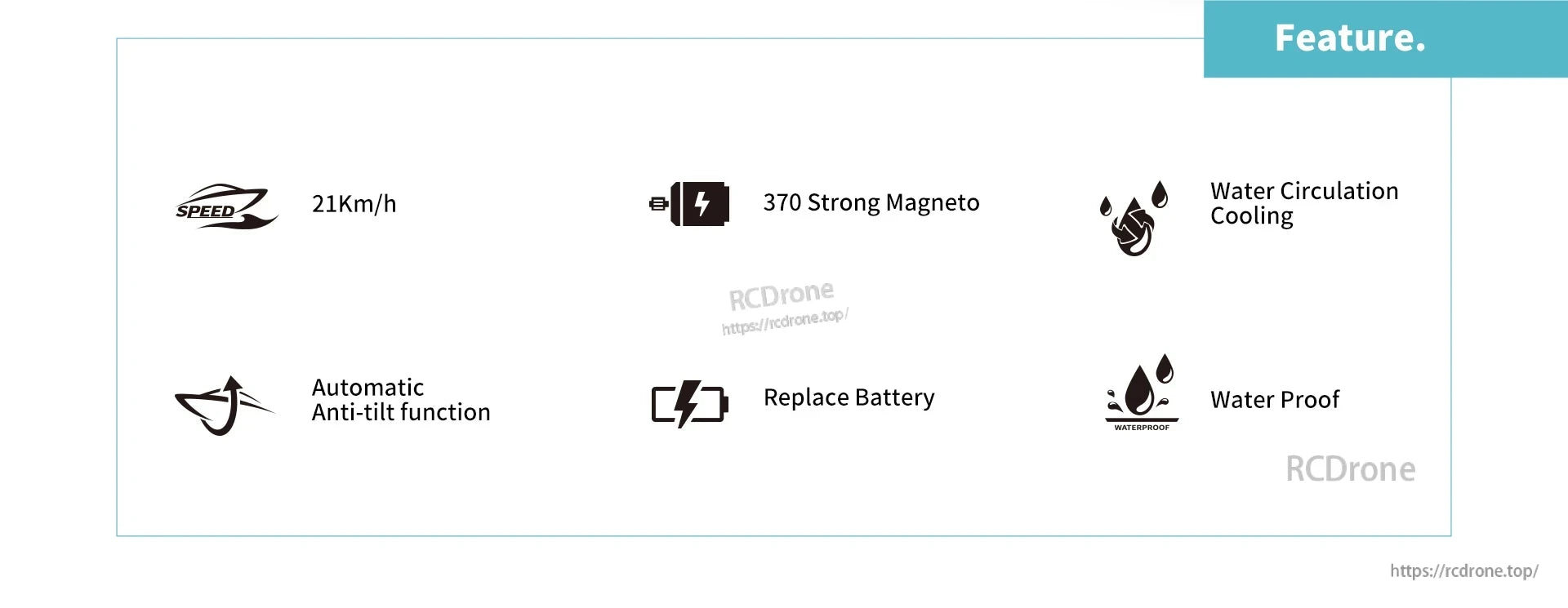 WLtoys WL916 & WL912‑A RC Boat, High-speed drone with 21km/h, strong magneto, water cooling, anti-tilt, battery replacement, and waterproof features for reliable performance.
