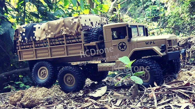 WPL B16 1:16 6WD Rc Car, The WPL B16 is a 1:16 scale RC car designed as a crawling truck resembling a military transport.