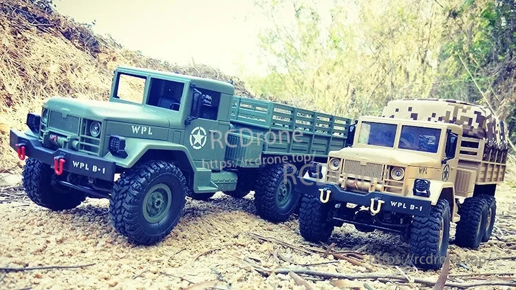 WPL B16 1:16 6WD Rc Car, RTR rc car with 6WD, brushed motor, and rechargeable battery for off-road trail driving and crawling.