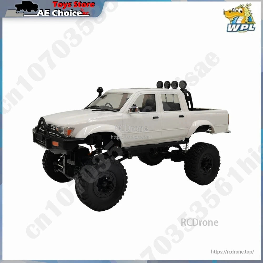 WPL C64-1 RC Car, WPL C64-1 1:16 scale RC pick-up truck with 2.4G 4WD, LED lights, USB charging, and off-road RTR design for versatile, durable outdoor fun.