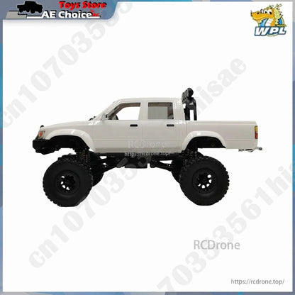 WPL C64-1 RC Car, WPL C64-1 1:16 scale 2.4G 4WD RC pick-up truck with LED headlights, USB rechargeable 7.4V battery, ready-to-run off-road vehicle.