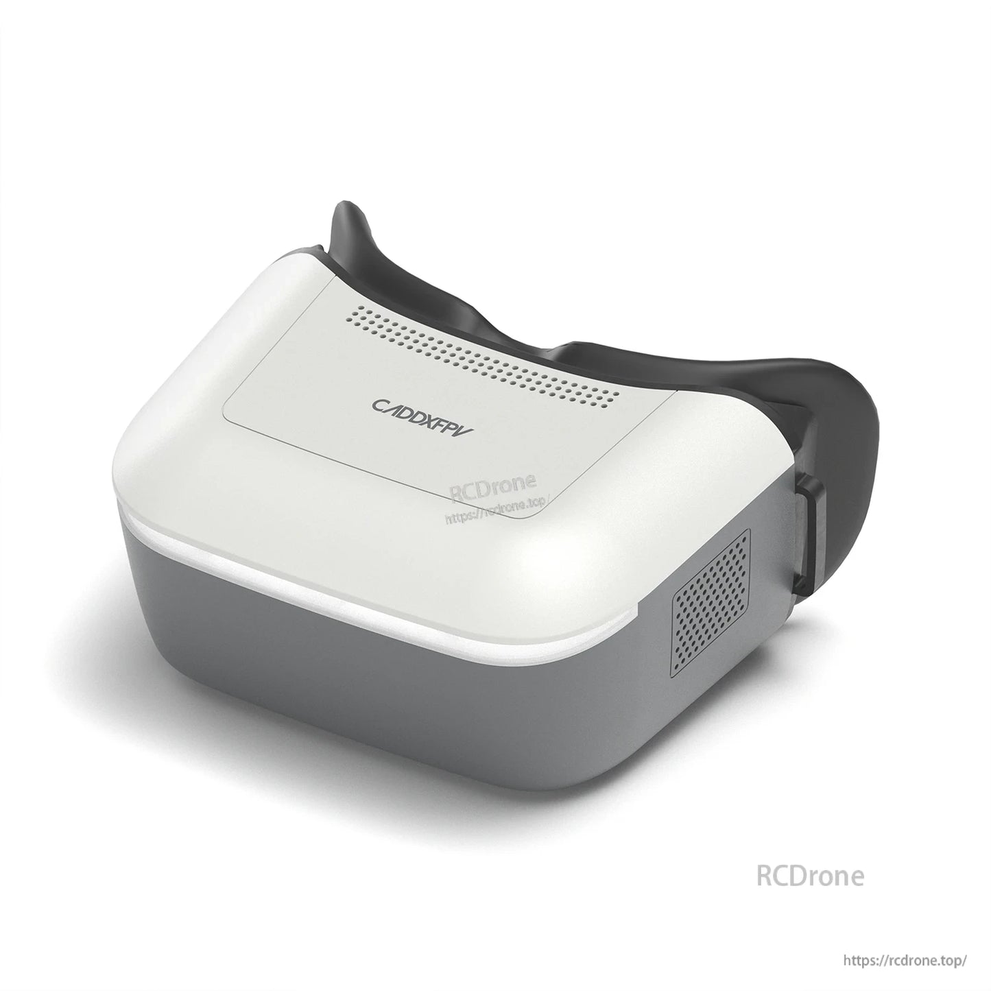 Walksnail Ascent FPV Goggle angled top view showing vents, face padding, and side speaker grille