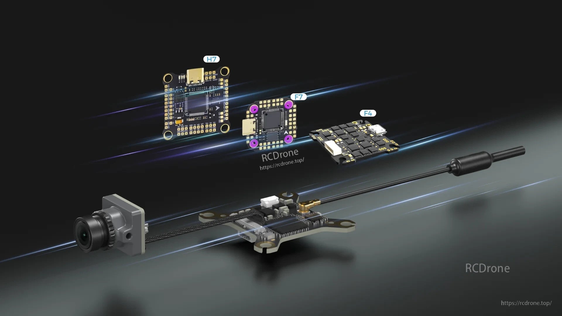 Ascent Lite VTX UART 4-pin connection compatibility with F4, F7, and H7 flight controllers