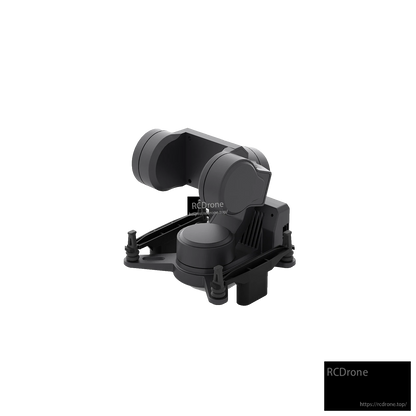 Motorized gimbal accessory on mounting base, black finish, isolated on dark background