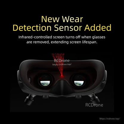 Infographic: new wear detection sensor added; infrared-controlled screen turns off when goggles are removed