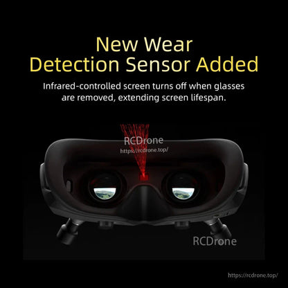 New wear detection sensor added graphic—infrared control turns screen off when goggles are removed