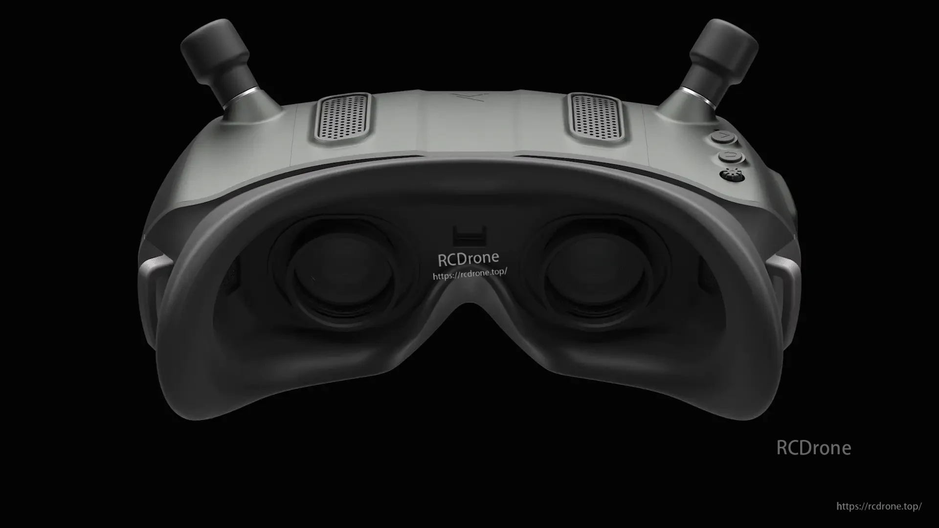 Front view of goggles with removable front cover area highlighted for DIY customization